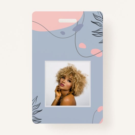 Badge Mariage Abstrait moderne scandinave japonais (Devant)