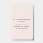 BADGE MARIAGE DE TRIBE FLORALE ROSE ROSE ROSE ROSE DOUCE (Arrière)