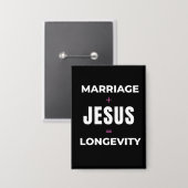 Badge Mariage + Jésus = Longévité (Recto/Verso)