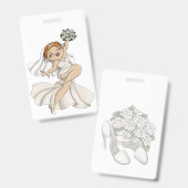 Badge Mariée Heureuse 03 (Avant & arrière)