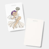 Badge Mariée Heureuse 06 (Avant & arrière)