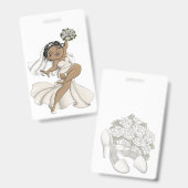 Badge Mariée Heureuse 11 (Avant & arrière)