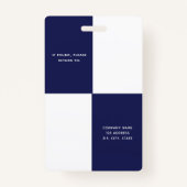 Badge Marine bleu profil blanc photo entreprise (Dos)