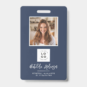 Badge Marine bleu QR code moderne minimaliste photo abst
