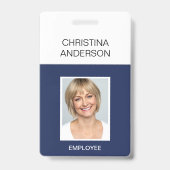 Badge Marine Blue Employé - Nom Photo Travail d'entrepri (Front)