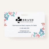 Badge Marine Blue Floral & Foliage Animaux Empreintes de (Dos)