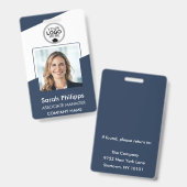 Badge Marine | Code photo de l'employé Insigne de sécuri (Front & Back)