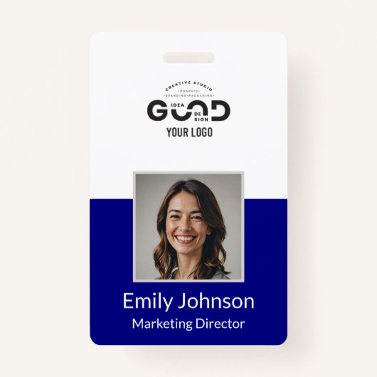 Badge Marine | Code photo de l'employé Insigne de sécuri (Devant)