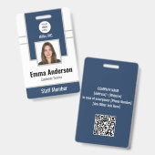 Badge Marine | Code photo de l'employé Insigne de sécuri (Avant & arrière)