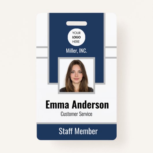 Badge Marine | Code photo de l'employé Insigne de sécuri (Devant)