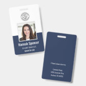 Badge Marine | ID photo de l'employé Sécurité de la soci (Front & Back)