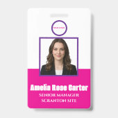 Badge Marine | Photo d'identité de l'employé Sécurité de (Avant)