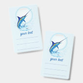 Badge Marlin Bleu Jaillissant de l'Océan (Avant & arrière)