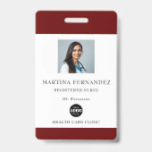 Badge Maroon Registered Nurse Photo ID (Face)