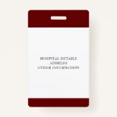 Badge Maroon Registered Nurse Photo ID (Dos)