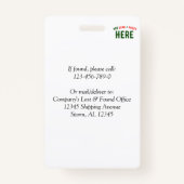 BADGE MARQUE BLANCHE MODERNE ET PERSONNALISABLE VÉRIFIÉE (Dos)