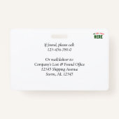 BADGE MARQUE BLANCHE MODERNE ET PERSONNALISABLE VÉRIFIÉE (Dos)