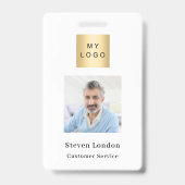 Badge Marque couleur nom photo code QR logo commercial (Front)