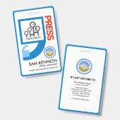 Badge Marque de citation élégante et chic Reporter de pr (Avant & arrière)