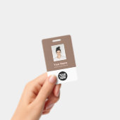 Badge Marque féminine marron rose tendance (Manuel / portable)