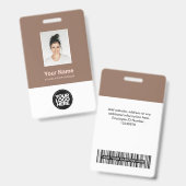 Badge Marque féminine marron rose tendance (Avant & arrière)