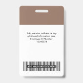 Badge Marque féminine marron rose tendance (Arrière)