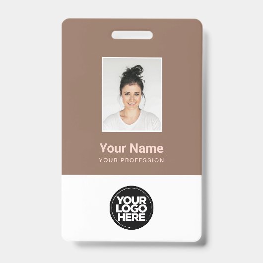 Badge Marque féminine marron rose tendance (Avant)
