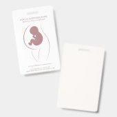 Badge Marque Mère Bébé Rose Poussiéreuse (Avant & arrière)