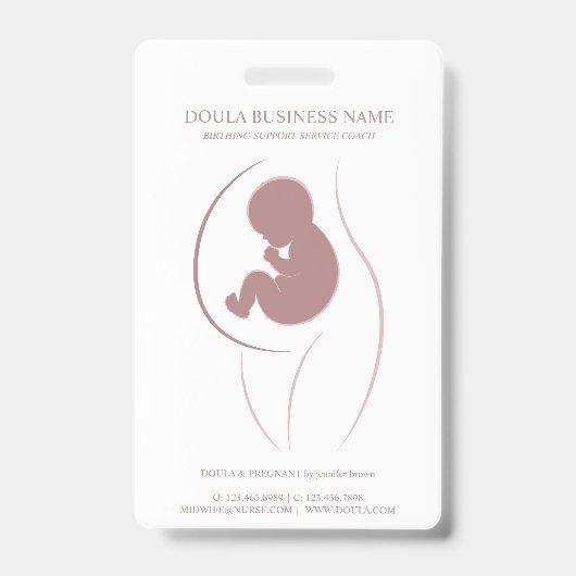 Badge Marque Mère Bébé Rose Poussiéreuse (Avant)