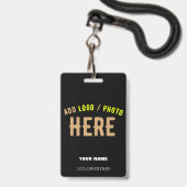 BADGE MARQUE PERSONNALISABLE NOIRE VERIFIÉE MODERNE ET É (Avant avec lanière)