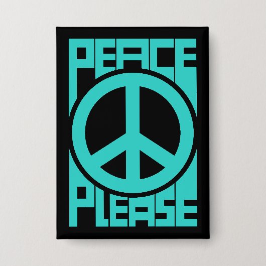 Badge Marque Turquoise Peace Please (Recto)