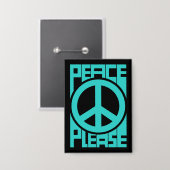 Badge Marque Turquoise Peace Please (Recto/Verso)
