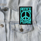 Badge Marque Turquoise Peace Please (Insitu)