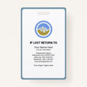 Badge Marques de citation bleue professionnelle Reporter (Dos)