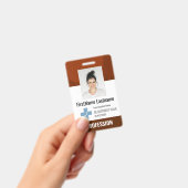 Badge Marron Médecin, Infirmière, Aide-soignant Carte d' (Manuel / portable)