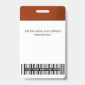 Badge Marron Médecin, Infirmière, Aide-soignant Carte d' (Arrière)