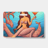 Badge Martini à cheveux longs Mermaid Thunder_Cove (Arrière)