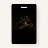 Badge Mascarade Masque Elégant rose noir doux 16 15 VIP (Dos)