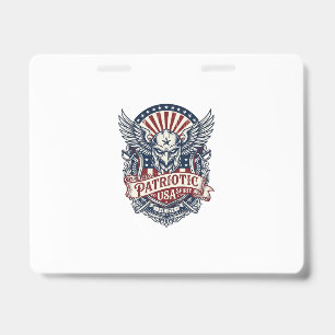 Badge Masque de gardien patriotique inspiré de la libert