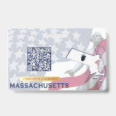 Badge MASSACHUSETTS - ID enfant - Arrière - plan du drap (Dos)