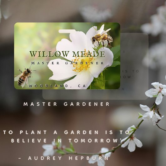Badge Master Gardener ID avec Fleur et Abeilles