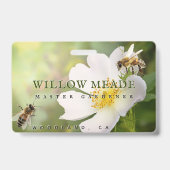 Badge Master Gardener ID avec Fleur et Abeilles (Avant)