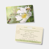 Badge Master Gardener ID avec Fleur et Abeilles (Avant & arrière)