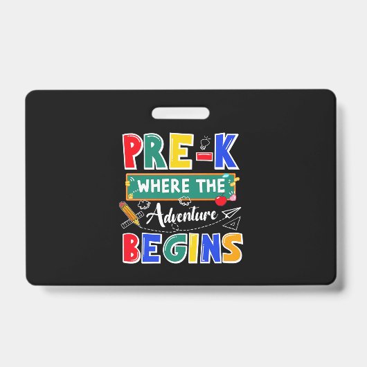 Badge Maternelle où l'aventure commence École drôle (Avant)