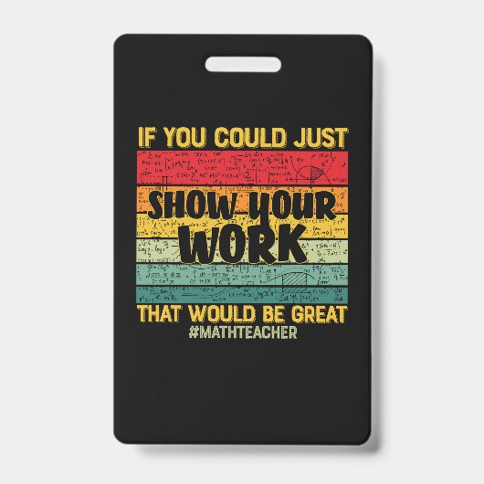 Badge Math Enseignant Maths Si Vous Pouvez Juste (Avant)