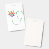 Badge Mauve à feuilles de cannabis (Avant & arrière)