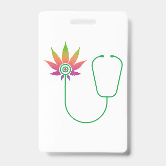 Badge Mauve à feuilles de cannabis