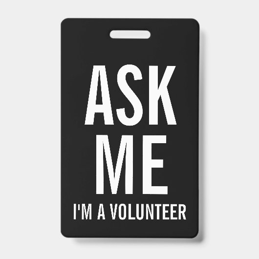 Badge Me demander| Insigne volontaire noir (Face)