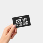 Badge Me demander| Insigne volontaire noir (Manuel / portable)