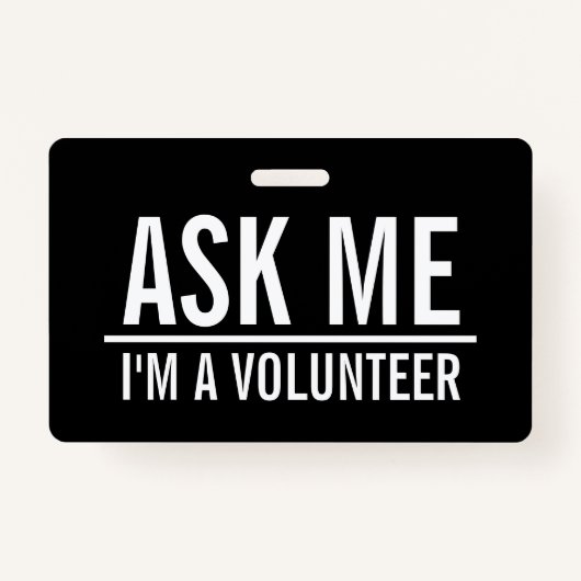 Badge Me demander| Insigne volontaire noir  (Devant)